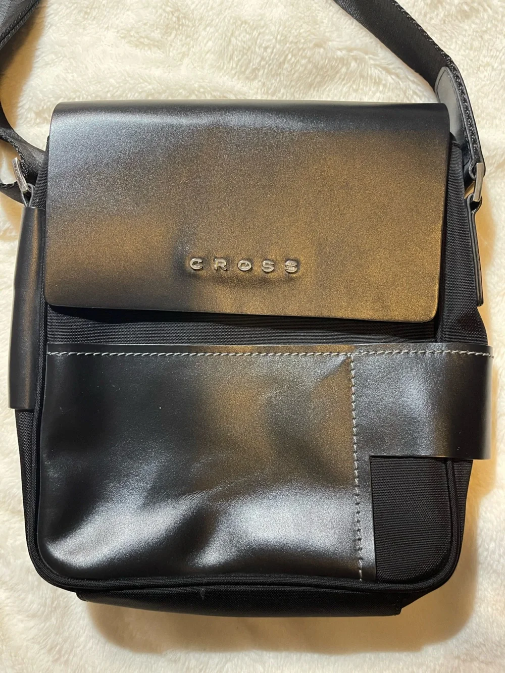 Black Leather Messenger Bag for Men/women NEW